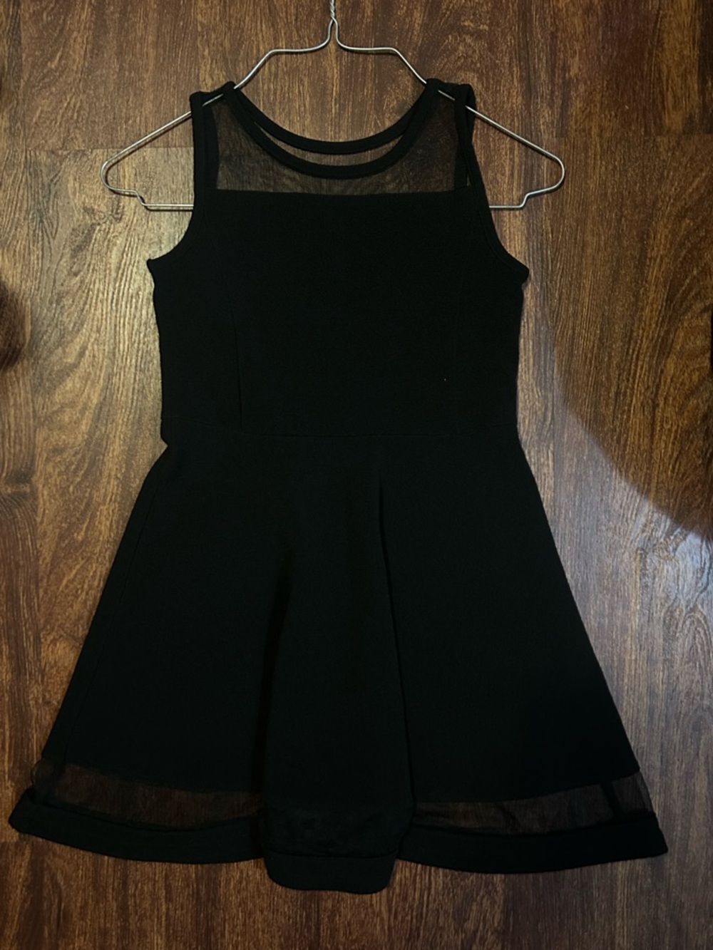 The Children's Place Black Mesh Trim Fit-and-Flare Dress